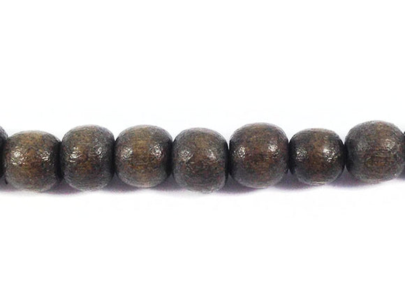 Perles en bois - Marron mat - 6 mm - x 12