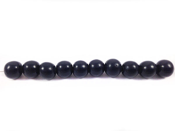 Perles en bois - Bleu marine verni - 8 mm - x 10 Ma Boutique de Perles