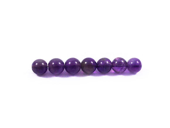 Améthyste naturelle - Perles rondes - 6 mm - Indigo - x 10