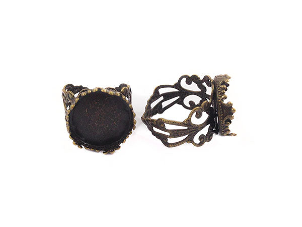 Bague réglable pour cabochon à coller 15 mm - Bronze - x 1 Ma Boutique de Perles