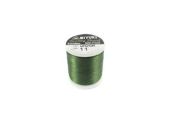Fil nylon Miyuki - Vert olive - 0,25 mm - x 50 m