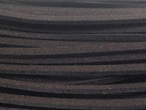 Lacet suédine noir 2,5 mm - x 1 mètre