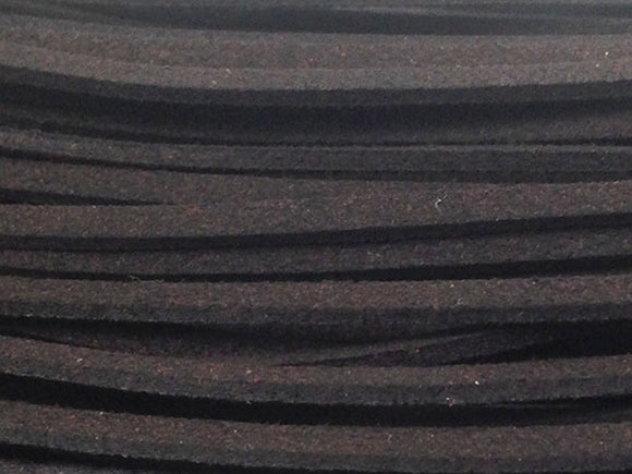 Lacet suédine noir 2,5 mm - x 1 mètre