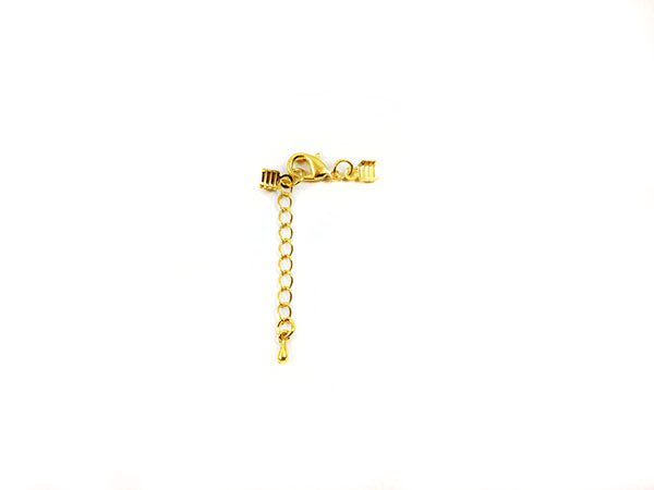 Chaînette d'extension dorée avec pinces lacets et fermoir mousqueton - x 1 Ma Boutique de Perles