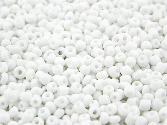 Perles de rocailles  4 mm - Blanc opaque - 20g