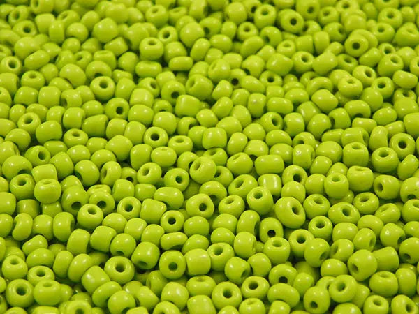 Perles de rocailles  4 mm - Vert pomme opaque - 20g  Ma Boutique de Perles