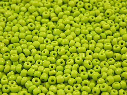 Perles de rocailles  4 mm - Vert pomme opaque - 20g  Ma Boutique de Perles