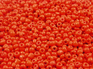 Perles de rocailles  4 mm - Rouge opaque - 20g