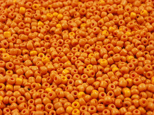 Perles de rocailles  4 mm - Orange opaque - 20g