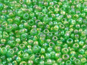 Perles de rocailles 4 mm - Vert transparent - 20g