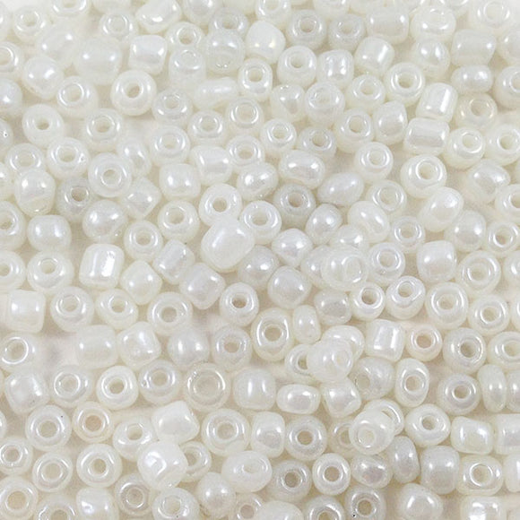 Perles de rocailles 4 mm - Blanc nacré - 20g