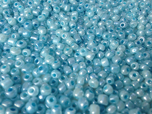 Perles de rocailles 4 mm - Turquoise nacré - 20g