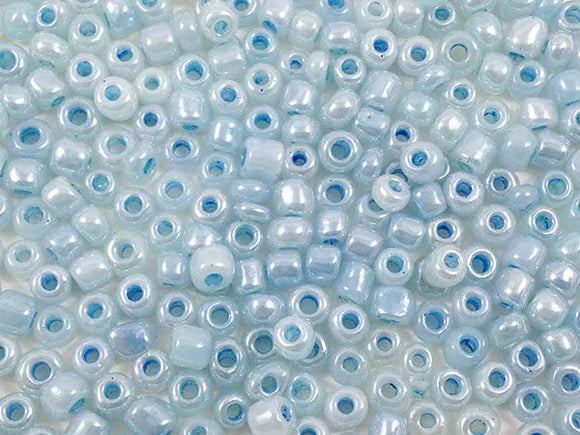 Perles de rocailles 4 mm - Bleu ciel nacré - 20g