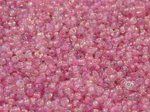 Perles de rocailles 12/0 - Rose irisé - 20g