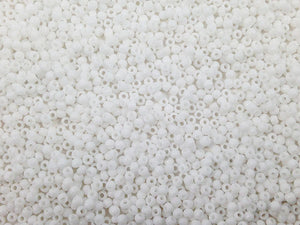 Perles de rocailles 2 mm - Blanc opaque - 20g