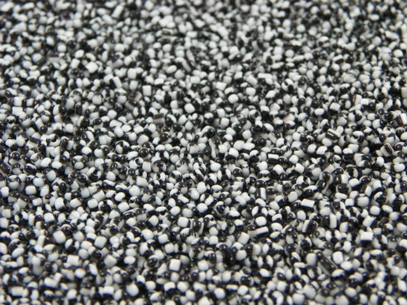 Perles de rocailles 2 mm - Bicolore blanc noir - 20g