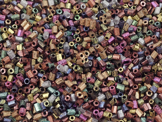 Bugles 2 mm - Multicolore givré opaque - 10g  Ma Boutique de Perles