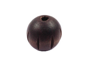 Perle en bois sculpté - 25 mm - Marron - x 1