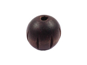 Perle en bois sculpté - 25 mm - Marron - x 1