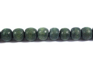 Perles en bois - Gris vert mat - 6 mm - x 12