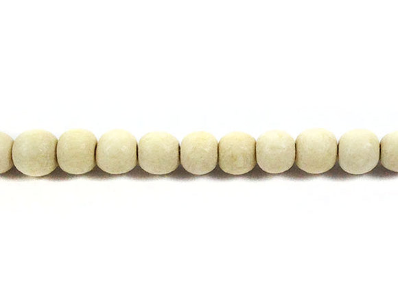 Perles en bois - Blanc mat - 4 mm - x 50