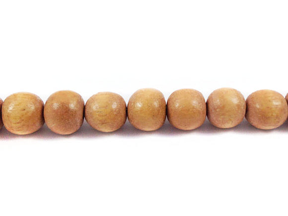 Perles en bois - Brun clair mat - 8 mm - x 10