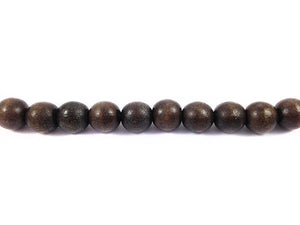Perles en bois - Marron mat - 8 mm - x 10