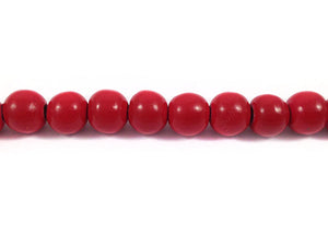 Perles en bois - Rouge brillant - 8 mm - x 10