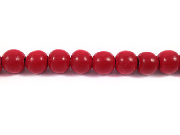 Perles en bois - Rouge brillant - 8 mm - x 10