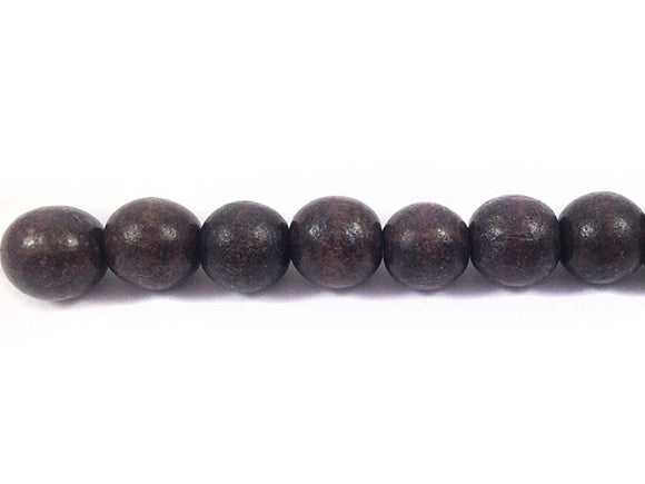 Perles en bois - Marron mat - 10 mm - x 10