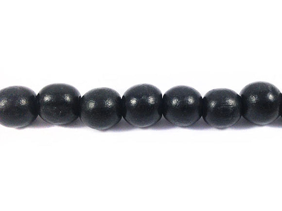 Perles en bois - Noir mat - 10 mm - x 10