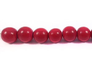 Perles en bois - Rouge brillant - 10 mm - x 10