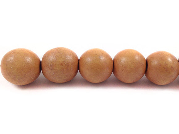 Perles en bois - Brun clair mat - 15 mm - x 4