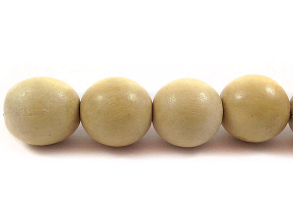 Perles en bois - Naturel mat - 15 mm - x 4