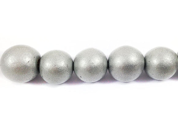 Perles en bois - Argent brillant - 15 mm - x 4