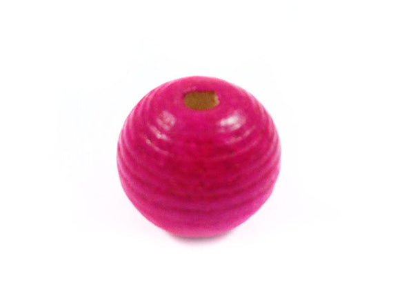 Perle en bois 20 mm - Fuchsia - x 1