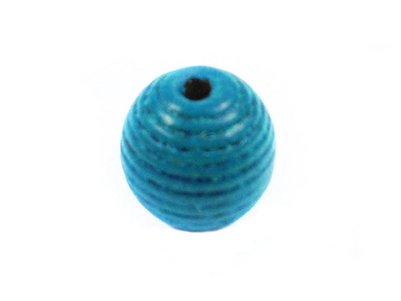 Perle en bois 20 mm - Bleu - x 1