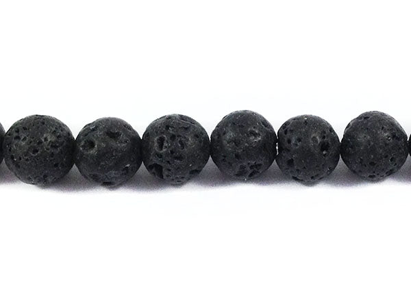 Pierre de lave - Perles rondes - 8 mm - x 10  Ma Boutique de Perles