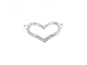 Pendentif coeur strass - x 1