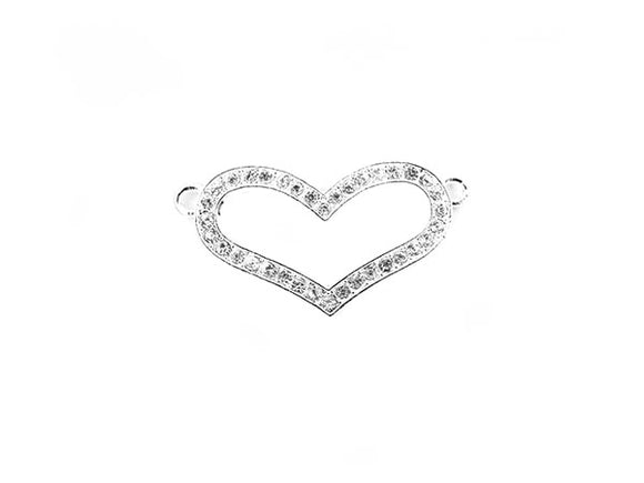 Pendentif coeur strass - x 1