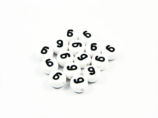 Perle chiffre 9 - 7 mm - x 5  Ma Boutique de Perles