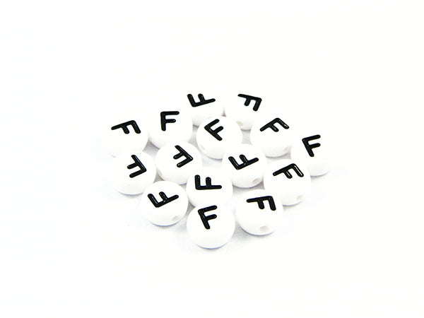 Perle lettre F - 7 mm - x 5  Ma Boutique de Perles
