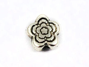 Fleurs 6 mm - Argent vieilli - x 8