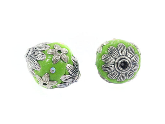 Perle d'Indonésie - Verte - 18 x 22 mm - x 1  Ma Boutique de Perles
