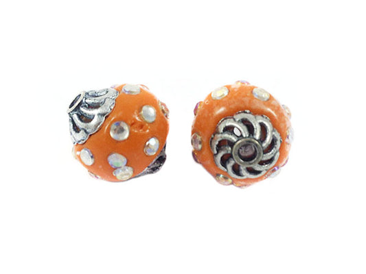 Perle d'Indonésie - Orange - 16 x 12 mm - x 1  Ma Boutique de Perles
