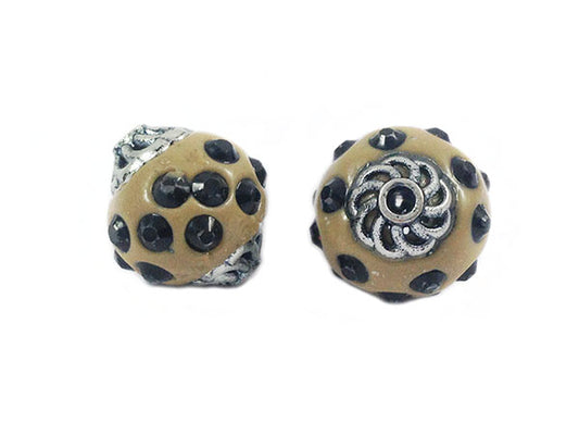 Perle d'Indonésie - Brun clair - 16 x 12 mm - x 1  Ma Boutique de Perles
