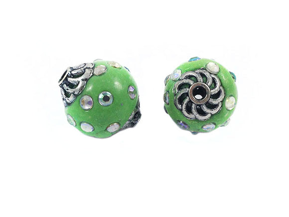 Perle d'Indonésie - Vert - 16 x 12 mm - x 1
