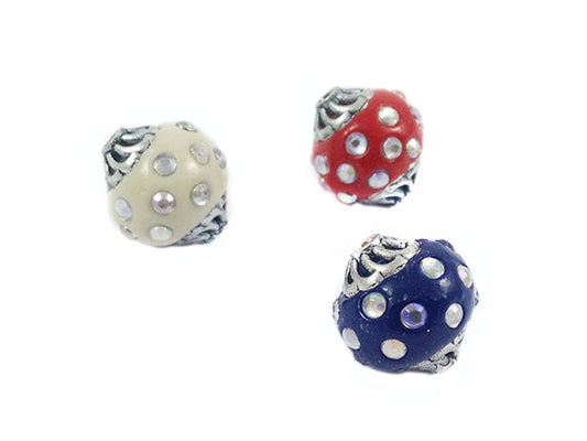 Perles d'Indonésie - Couleurs mixtes- 16 x 12 mm - x 5  Ma Boutique de Perles