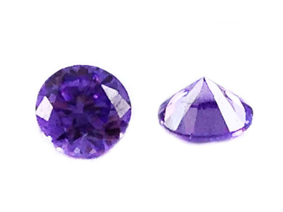 Cabochons zirconium grade A - Violets - 3 mm - x 10