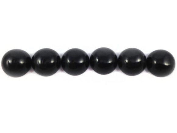 Agate noire naturelle - Cabochons ronds - 8 mm - x 2